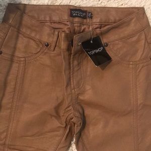 Tan/brown topshop leather pants